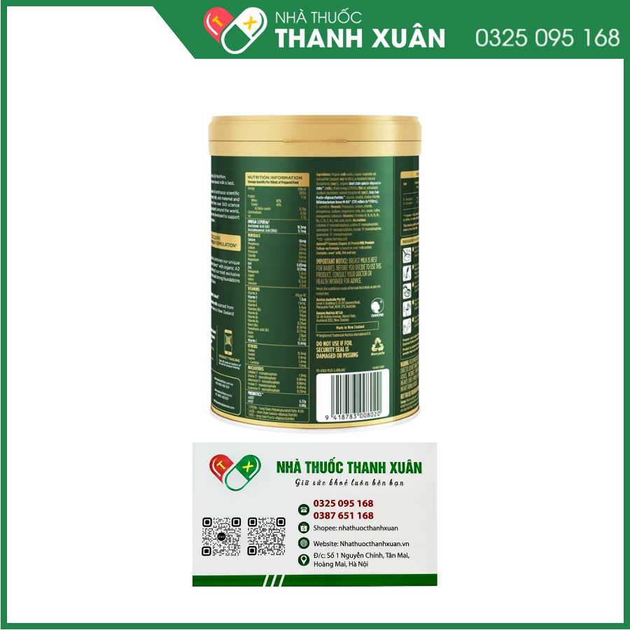 Sữa bột Aptamil Essensis số 2 sữa đạm A2 hữu cơ cho bé